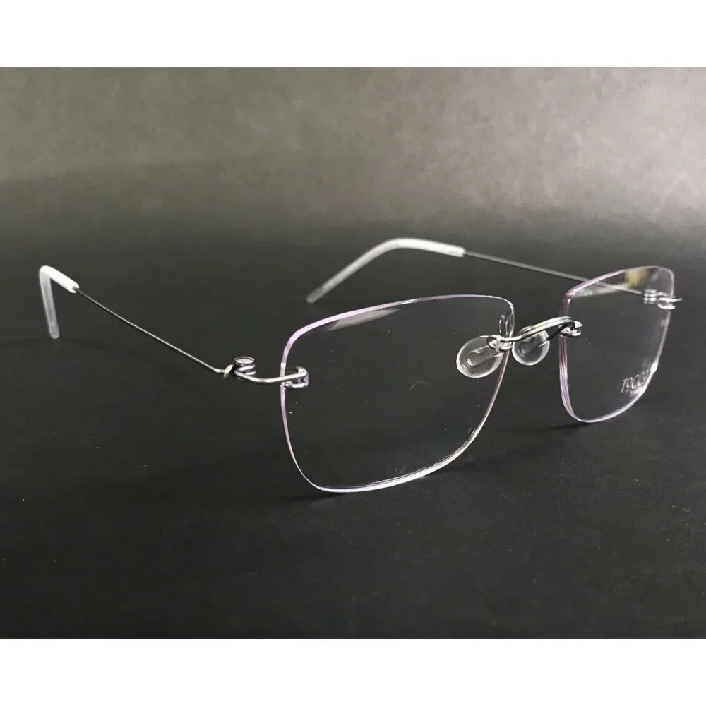 Tocco Eyeglasses Frames DELTA 100 COL.39 GUNMETAL Rimless Rectangle 54-17-146